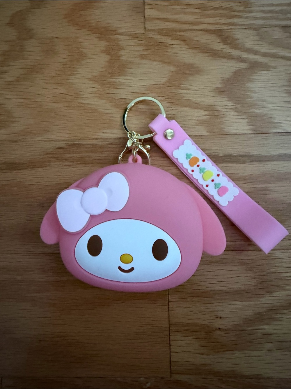 My Melody  Silicone Keychain Pouch with Strapped bag charm